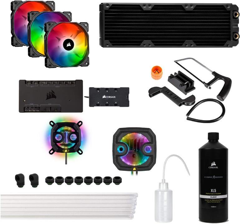 کیت خنک کننده Corsair Hydro X Series Xh303I – Icue Sp120 RGB Pro Corsair HYDRO X SERIES iCUE XH303i RGB PRO White Custom Cooling Kit